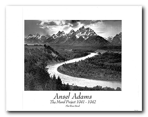 【中古】【未使用・未開封品】絵画壁装飾 Ansel Adams フラットリバーベンド アートプリントポスター(22x28)