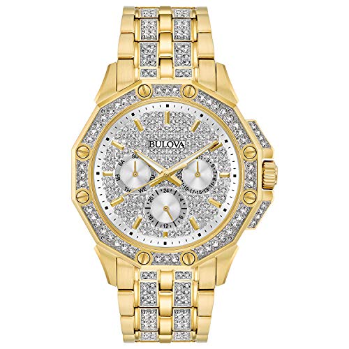 【中古】【未使用・未開封品】Bulova Men's 98C126 Swarovski Crystal Pave Bracelet Watch