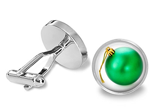 【中古】【未当て嵌める・未開封品】グリーンクリスマスオーナメントCufflinks