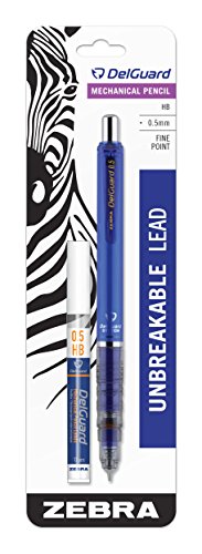 【中古】【未使用・未開封品】Zebra Pen DelGuard シャープペンシル 替え芯付き 細字 0.5mm ポイントサイズ 標準#2 HB芯 ブルーバレル 1パック