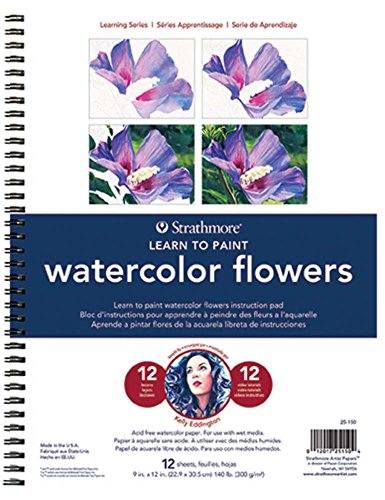 【中古】【未使用・未開封品】Strathmore Learn To Paint Wire Pad 9"x12"-watercolor Flowers|AJIMURA-SHOP