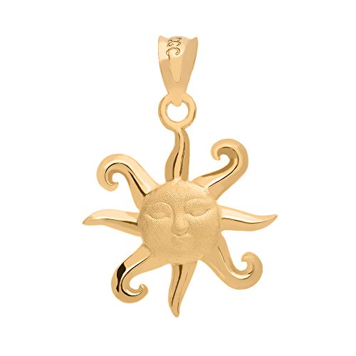 【中古】【未使用・未開封品】CaliRoseJewelry スマイリングサンペンダント 10Kイエローゴールド