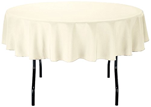 【中古】【未使用・未開封品】(Ivory) - Gee Di Moda Tablecloth - 180cm Inch Round Tablecloths for Circular Table Cover in Ivory Washable Polyester - Great for Buffet