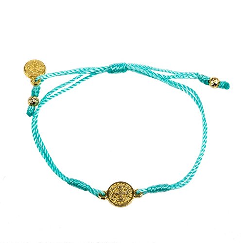 【中古】【未使用・未開封品】My Saint My Hero Breathe Blessingブレスレット???金メッキMedal onミント手編みCord｜AJIMURA-SHOP