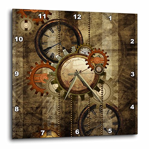 【中古】【未当て嵌める・未開封品】3D Rose dpp_251909_1 3dRose Steampunk インチ Noble Design Gears-Wall Clock 10in (1)