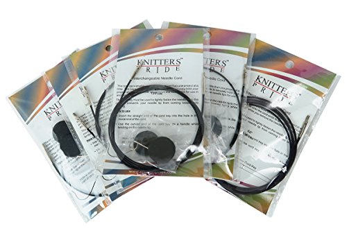 【中古】【未使用・未開封品】Knitters Pride 交換可能なブラックコード バラエティパック - 6つの一般サイズ 16、24、32、40、47、60|AJIMURA-SHOP