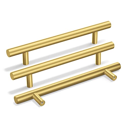 【中古】【未使用・未開封品】goldenwarm 5点ゴールドキッチンキャビネットハンドルハードウェア引き出しプルドレッサーノブステンレススチールモダンロット1?/ 2in直径 5in