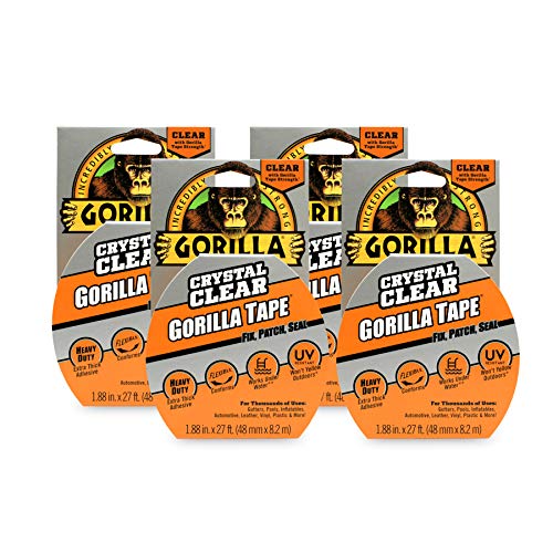 【中古】【未使用・未開封品】Gorilla クリスタルクリア修理ダクトテープ 1.9インチ x 9ヤード クリア (4パック)