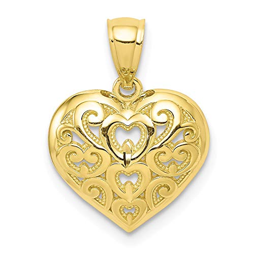 【中古】【未使用・未開封品】Jewels By Lux 10K イエローゴールド ダイヤモンドカット ハートチャーム|AJIMURA-SHOP