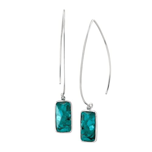 【中古】【未当て嵌める・未開封品】Silpada \u0027Oasis\u0027 Compressed Turquoise Wire Drop Earrings インチ Sterling Silver