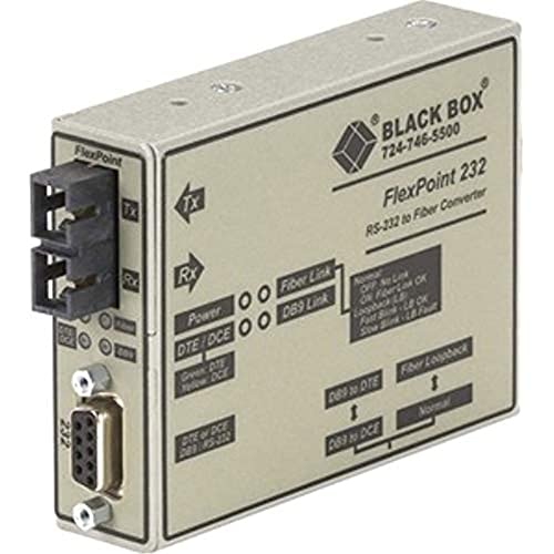 【中古】【未使用・未開封品】ブラックボックスFlexpoint RS - 232?toファイバコンバータ、850-nmマルチモード、2.5?KM , SC???1?x SCポート???No???rack-mountab