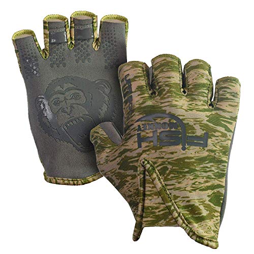 【中古】【未使用・未開封品】(Small, Green Water Camo) - Fish Monkey Stubby Guide UV Sun Glove|AJIMURA-SHOP
