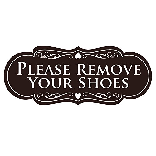 【中古】【未当て嵌める・未開封品】全ての品等Designer Please Remove Your Shoes Thank You sign 2\" x 5\"" - Small AQS-DSGNR-RMVS-DRKBR"