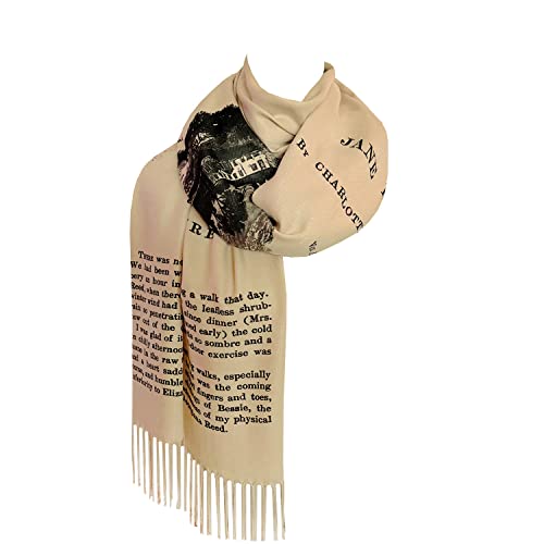 【中古】【未使用・未開封品】Universal Zone Jane Eyre by Charlotte Bront? スカーフ/ショール, ベージュ, 72" x 26"|AJIMURA-SHOP