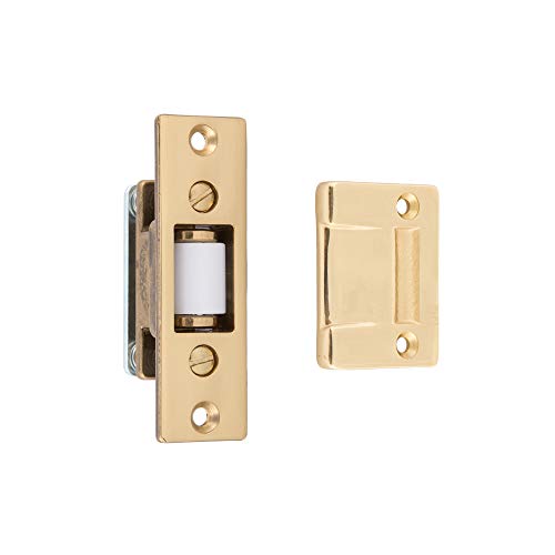 【中古】【未使用・未開封品】Idh by St. Simons 12017-3NL Solid Brass Heavy Duty Silent Roller Latch with Adjustable Square Strike, Polished Brass No Lacquer
