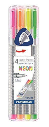 【中古】【未使用・未開封品】Triplus Finelinerネオンカラーリングペンケース、0.3?MM、メタルClad先端で、4?/ PK｜AJIMURA-SHOP