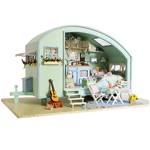 【中古】【未使用・未開封品】Ogrmar Wooden Dollhouse Miniatures DIY House Kit With Led Light-Time Travel|AJIMURA-SHOP
