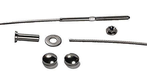 【中古】【未使用・未開封品】VistaView 1/8インチ ステンレススチール ケーブルレールアセンブリキット (10フィートの長さ、つや消しステンレススチールキャップ付き) - 10個