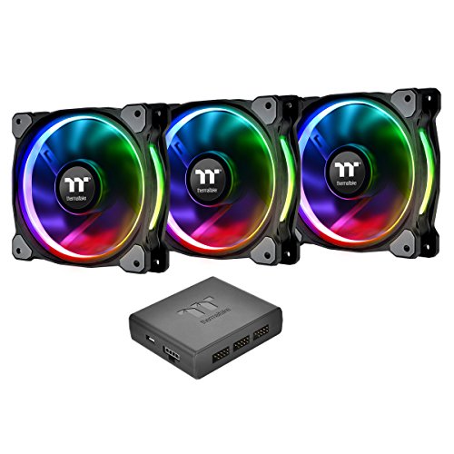 【中古】【未当て嵌める・未開封品】Thermaltake Riing Plus 12 RGB Radiator Fan TT Premium Edition -3Pack- 入れもの気違い FN1074CL-F053-PL12SW-A