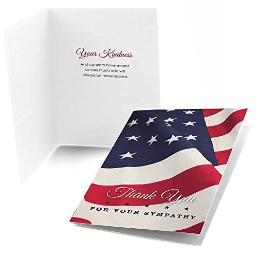 【中古】【未使用・未開封品】アメリカ国旗???Sympathy Thank You Note Cards ( 8?Count )