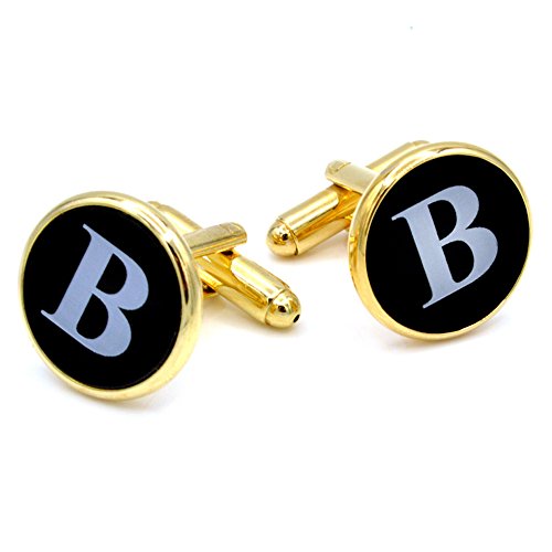 【中古】【未使用・未開封品】J。J。Weston初期Bで刻印オニキスカフスボタン。Made In The USA。