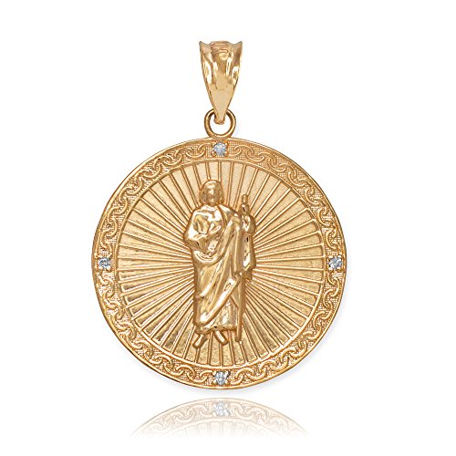 【中古】【未使用・未開封品】10?KゴールドSaint Jude Thaddeusダイヤモンドラウンドメダルチャームペンダント(スモール) 121,803円