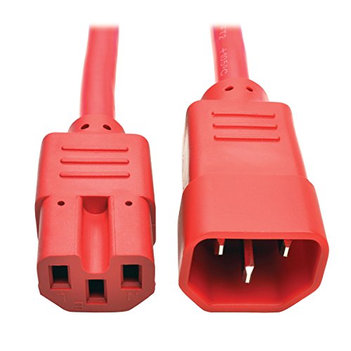 【中古】【未当て嵌める・未開封品】Tripp Lite 2フィート Heavy Duty Power Extension Cord 15A 14 AWG C14 C15 Red 2\u0027 - Power extension cable - IEC 60320 C14 to IEC 60320 C15 - 2 f