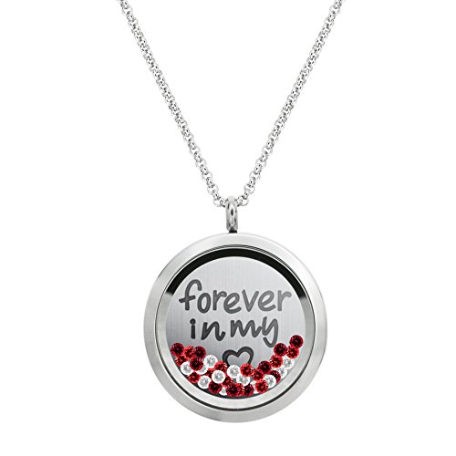 【中古】【未当て嵌める・未開封品】Forever In My Heart Love ステンレス鋼スチール写真 フローティングチャームロケットネックレス その他-靴