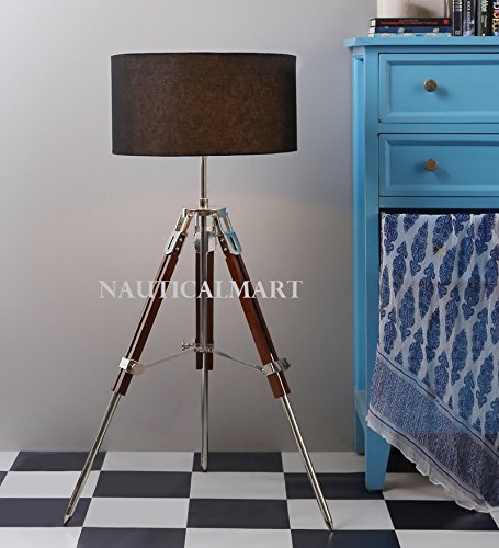 【中古】【未使用・未開封品】NAUTICALMART Marine Designer三脚フロアランプwith Black Shadeホームインテリア