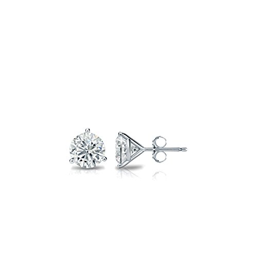 【中古】【未当て嵌める・未開封品】10?Kゴールド3-prong Martiniラウンドダイヤモンドスタッドイヤリング( 1?/ 6コンピュータ断層撮影法、Good、i2?- i3?) push-back