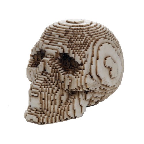 【中古】【未当て嵌める・未開封品】Pacific Giftware 3Dピクセルスカルコレクション 学習机とっ始め飾りつけ 差し上げ物 4in ベージュ 11785
