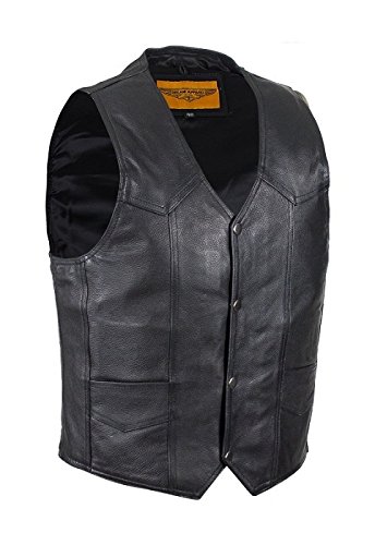 【中古】【未当てはめる・未開封品】メンズ ブラックレザーオートバイベスト 鵞鳥隠し付き添い人 (大いさM M M M M M M M 40-42)