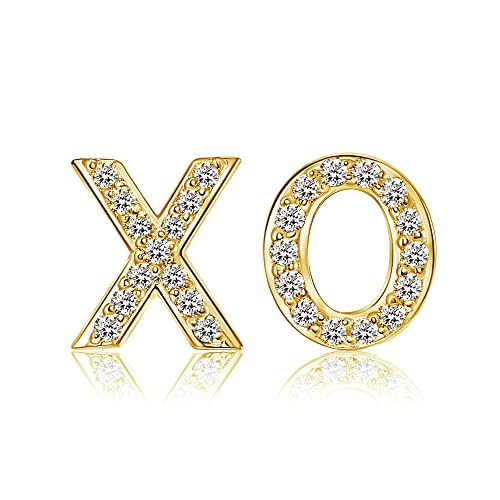 【中古】【未使用・未開封品】スターリングシルバーキュービックジルコニアX and Oスタッドイヤリング|AJIMURA-SHOP