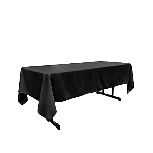 【中古】【未使用・未開封品】LA Linen TCpop60x108-BlackP24 Polyester Poplin Rectangular Tablecloth, Black - 60 x 108 in.|AJIMURA-SHOP