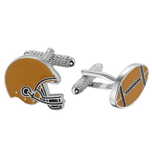 【中古】【未当て嵌める・未開封品】黄色、青みFootball and Helmet Cufflinks