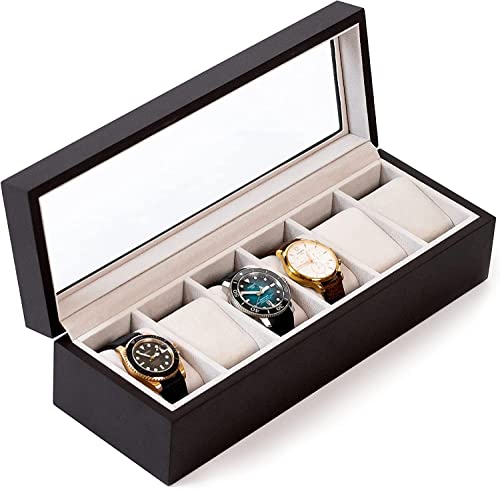 【中古】【未使用・未開封品】Case Elegance (ケースエレガンス) 時計ケース ガラストップ ディスプレイケース ソリッドエスプレッソウッド コレクションケース 収納ボックス