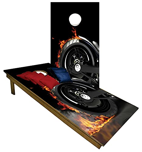 【中古】【未使用・未開封品】Cornhole Set Beanbag Toss Game WバッグMotorcycle Harleyバイカー炎・ボード61