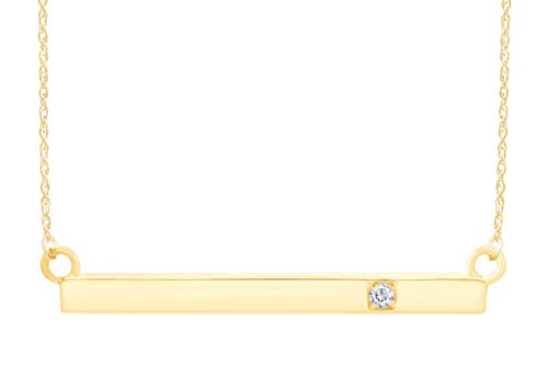 【中古】【未使用・未開封品】天然ダイヤモンドバーペンダントネックレス14?Kゴールドオーバースターリングシルバー|AJIMURA-SHOP