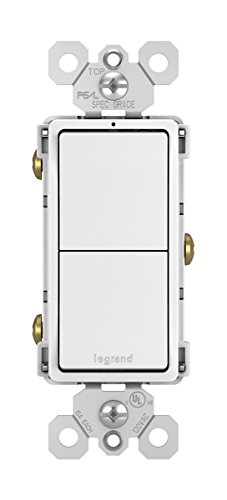 【中古】【未使用・未開封品】Legrand Radiant 15アンペア コンビネーションスイッチ ロッカーウォールライトスイッチ ホワイト 単極2スイッチ RCD11WCC6