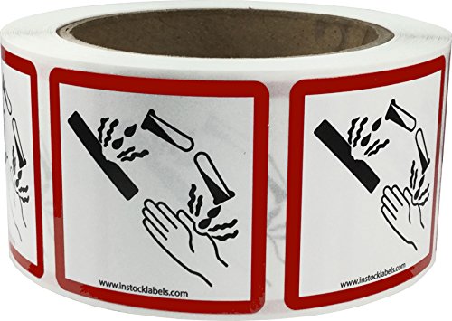【中古】【未使用・未開封品】InStockLabels GHSピクトグラムラベル腐食2?x 2インチ正方形500粘着ステッカー|AJIMURA-SHOP