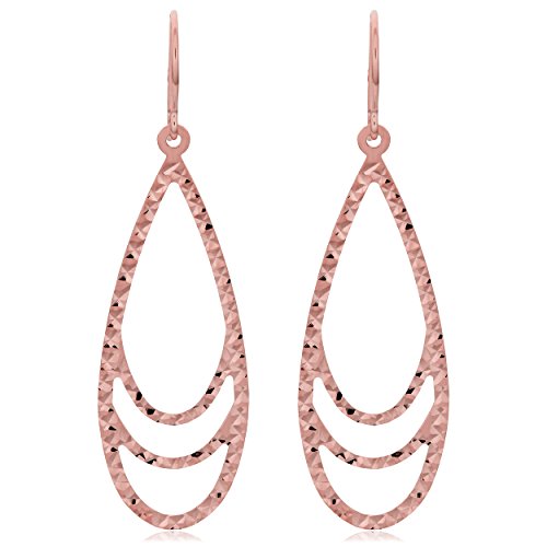 【中古】【未使用・未開封品】14?Kローズゴールドダイヤモンドカットティアドロップダングルイヤリング、1.7?"｜AJIMURA-SHOP