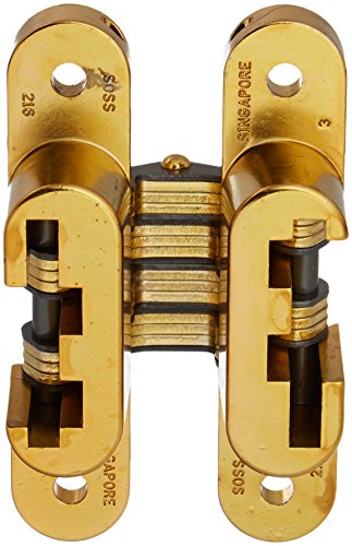 【中古】【未使用・未開封品】Soss 2164 1インチ x 4-5/8インチ 高耐久 インビジブルヒンジ 1-3/8インチ ドア用 サテン真鍮仕上げ
