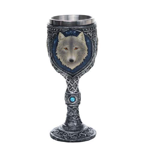 【中古】【未使用・未開封品】Lone Wolf Celtic Magic 7oz Wine Chalice Goblet by Pacific Giftware|AJIMURA-SHOP