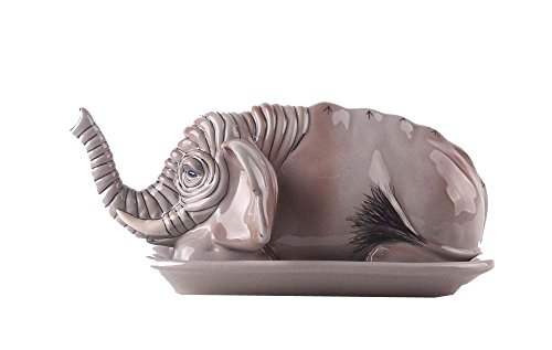 【中古】【未当て嵌める・未開封品】Blue Sky Ceramic 象牛酪皿 8.25in×5.25in×4in