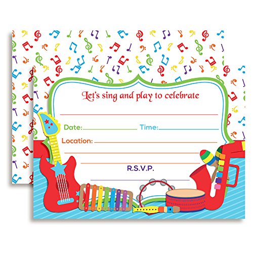 【中古】【未使用・未開封品】Musical Instruments Sing and Play Themed Birthday Party Celebration Fill In Invitations set of 10|AJIMURA-SHOP