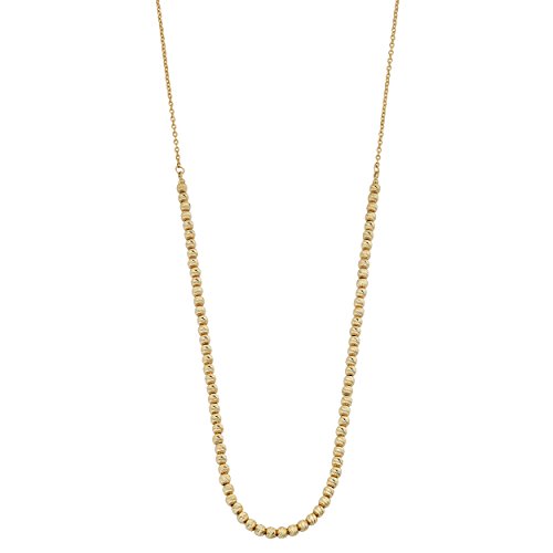 【中古】【未使用・未開封品】Kooljewelry 14k イエローゴールド ダイヤモンドカット ビーズ ネックレス (17 インチ)