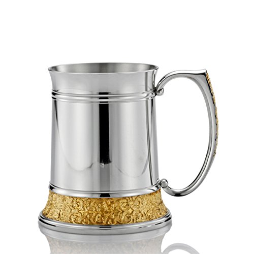 【中古】【未使用・未開封品】Royal Selangor 手仕上げ クラシック 表現コレクション ピューター タンカード (S) 24Kゴールドメッキギフト