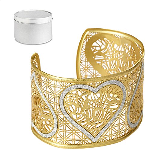 【中古】【未当てはめる・未開封品】KONTURAスタッズHeartsカフブレスレットand Gift Tin???2?Piece書き割り