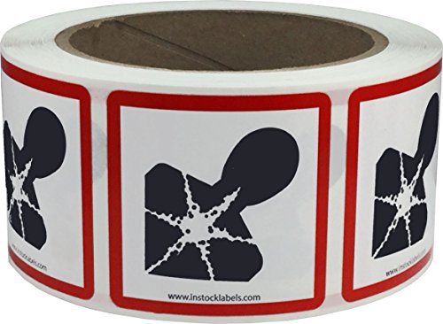 【中古】【未使用・未開封品】InStockLabels GHSピクトグラムラベルHealth Hazard 2?x 2インチ正方形500粘着ステッカー