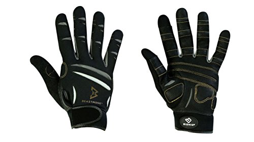 【中古】【未当て嵌める・未開封品】(Large) - Bionic The Official Glove of Marshawn Lynch Gloves Beast Mode Women\u0027s Full Finger Fitness/Lifting Gloves w/Natural Fit Techno